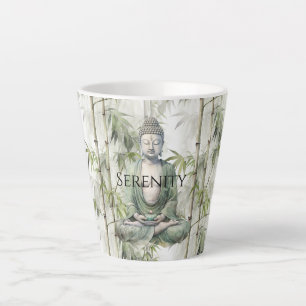 Tasse Latte Bouddha de sérénité en bambou vert
