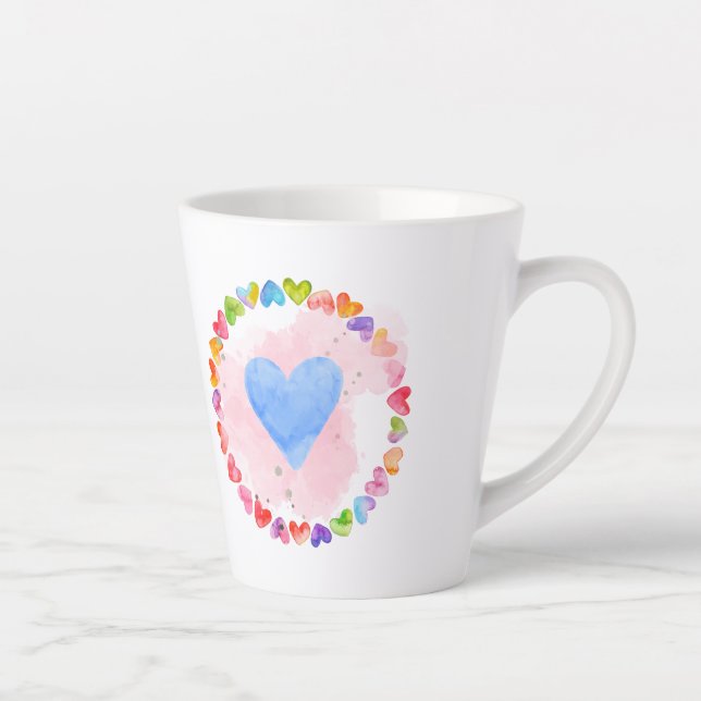 Tasse Latte Boue arc-en-ciel aquarelle (Droite)