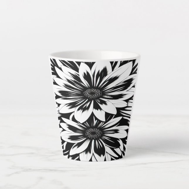 Tasse Latte Boue en latte de fleurs surdimensionnées (Devant)