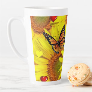 Tasse Latte Boue en latte de papillon de tournesol