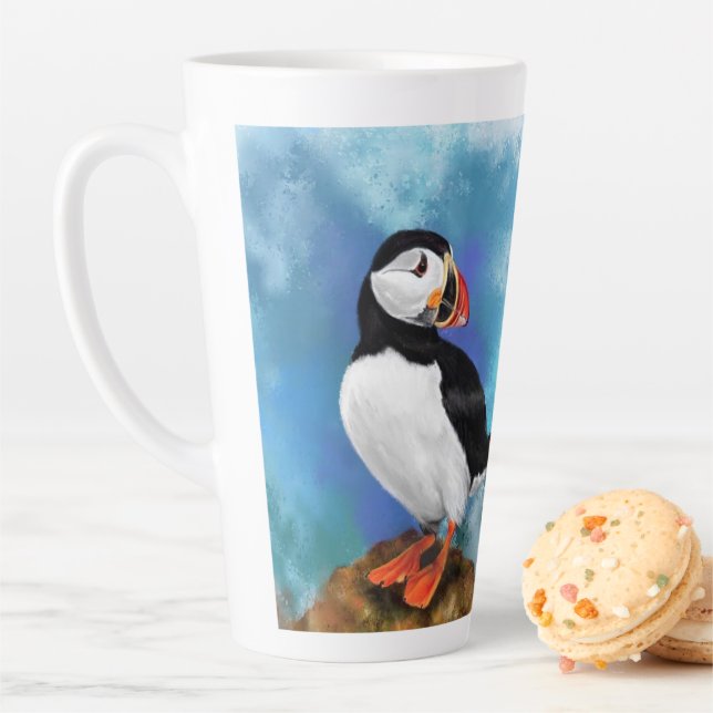 Tasse Latte Boue en latte d'Oiseau de Puffin de l'Atlantique - (En situation)