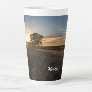 Tasse Latte Boue en latte personnalisée Coucher de soleil en C