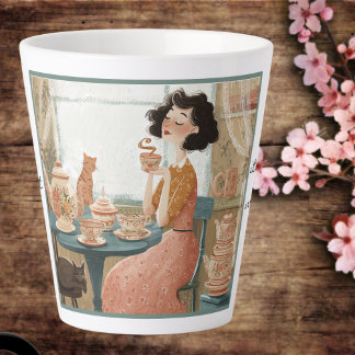 Tasse Latte Boug amateur de thé humour Whimsical.
