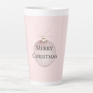 Tasse Latte Boug de café de Noël rose pâle