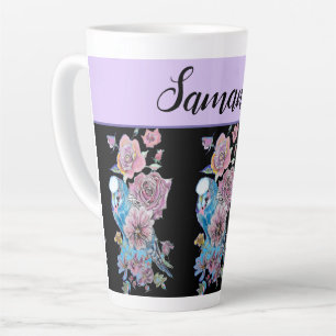 Tasse Latte Boug de peinture bleu bougie Rose lavande violet
