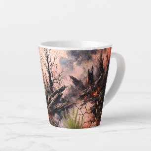 Tasse Latte Boug en latte de coeur Abstrait - Conception artis