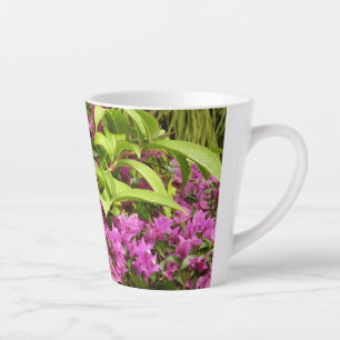Tasse Latte Bougainvillées tropicales violettes
