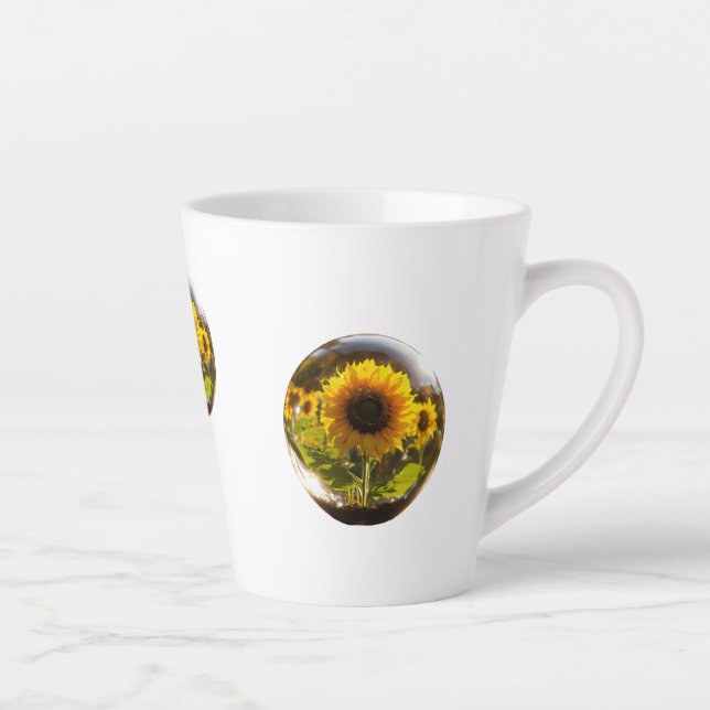 Tasse Latte Bouge Latte Bliss de tournesol - 12 oz (Droite)