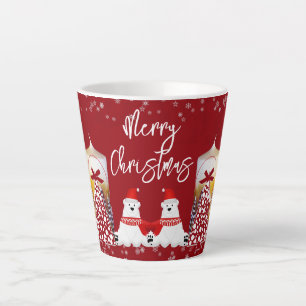 Tasse Latte Bougie d'arbre de Noël Flammes de neige d'hiver Ou