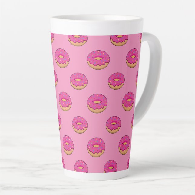 Tasse Latte Bouillie de fraises avec des arrosages (Angle droit)