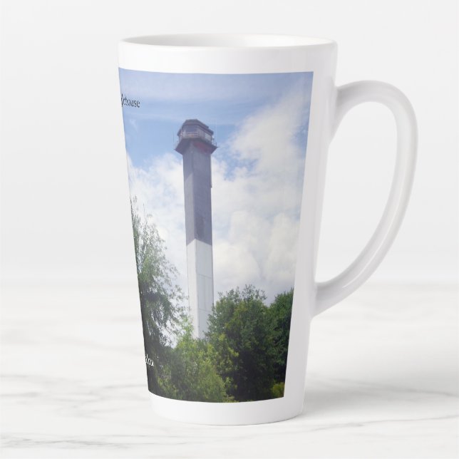 Tasse Latte Boule en latte du phare de Charleston (Droite)
