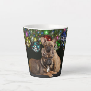 Tasse Latte Bouledogue français festif French Bulldog