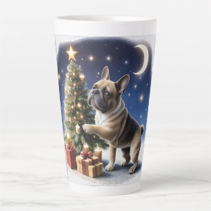 Tasse Latte Bouledogue français sapin de Noël Bulldog