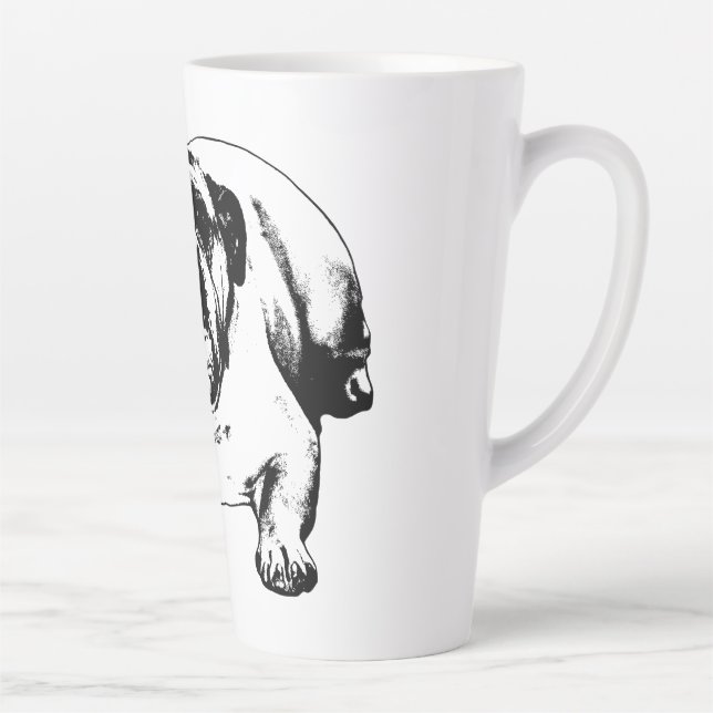 Tasse Latte Bouledogue impassible à la neige (Droite)