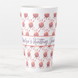 Tasse Latte Boules de Fil à Tricoter Citation Personnalisée