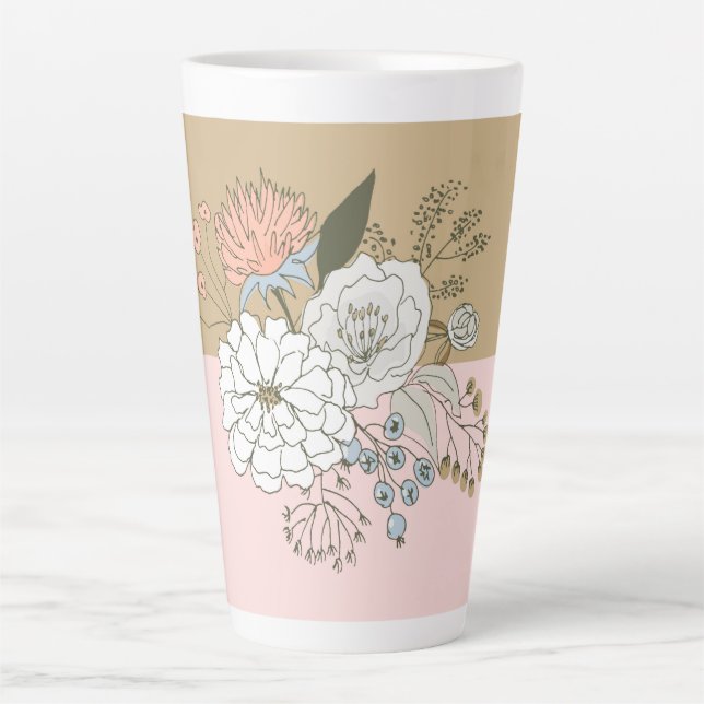 Tasse Latte Bouquet de colorbloc moderne (Devant)