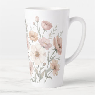 Tasse Latte Bouquet de l'Anémone Délicate Aquarelle Douceur
