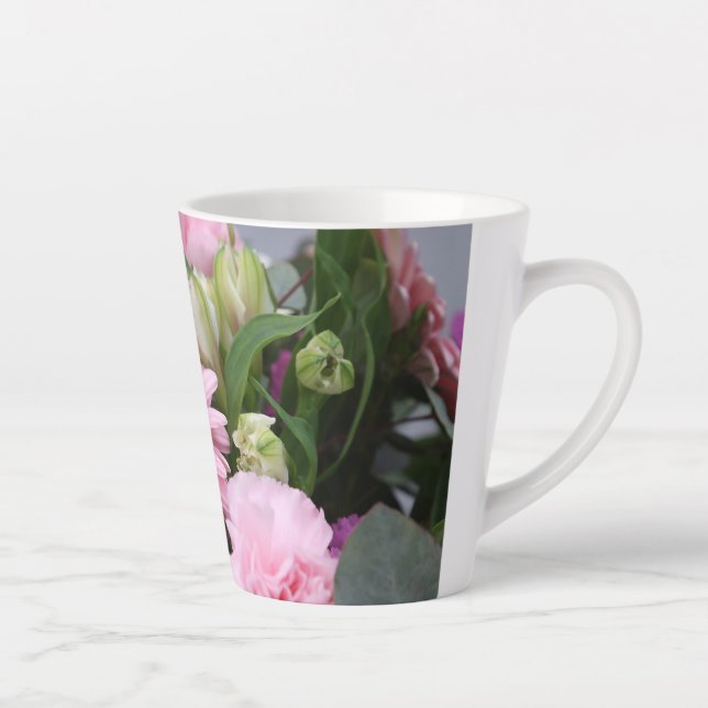 Tasse Latte Bouquet en latte de bouquet de fleurs roses (Droite)