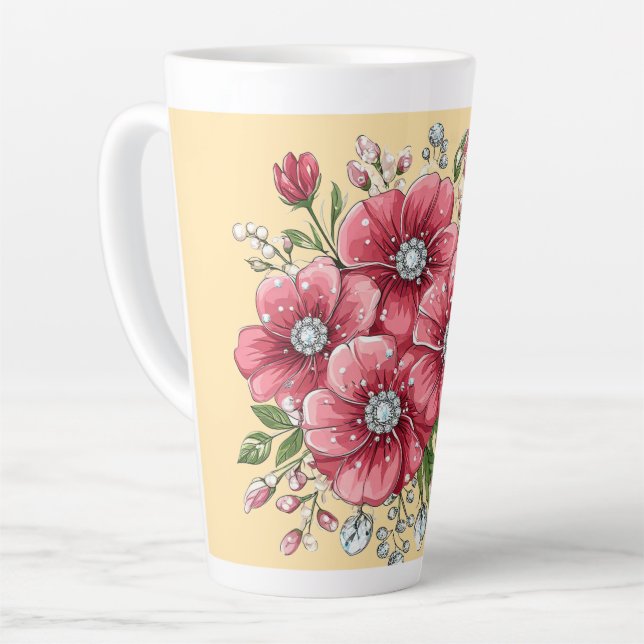 Tasse Latte Bouquet floral coloré (Angle gauche)