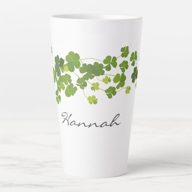 Tasse Latte Bouquet shamrock, jour de la saint patrick    (Devant)