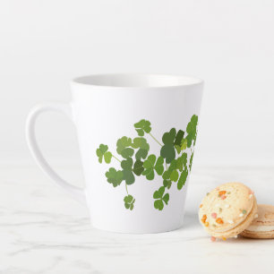 Tasse Latte bouquet shamrock, jour de st patrick
