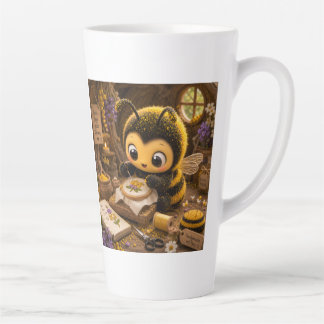 Tasse Latte Bourdon doré dans la danse des fleurs.11