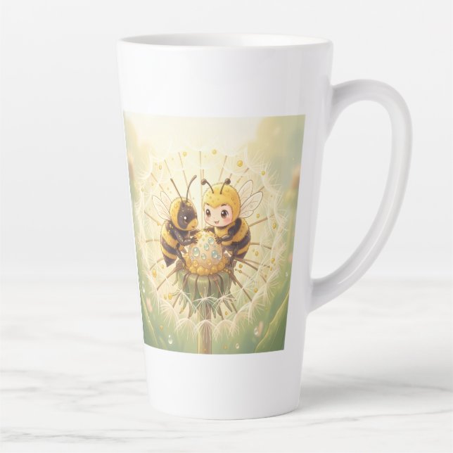Tasse Latte Bourdon doré en danse fleurie.5 (Droite)