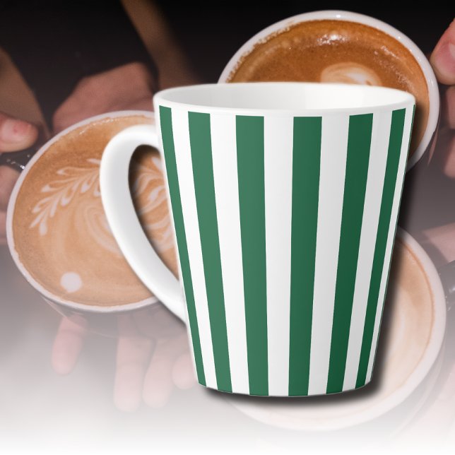 Tasse Latte Bouteille vintage classique Vert & Blancs (Créateur téléchargé)
