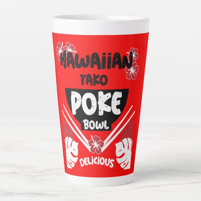 Tasse Latte Bowl de Poke Hawaïen Tako Poke (Devant)
