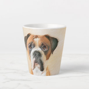 Tasse Latte Boxer Dog Peinture Non Décroché Art animal origina