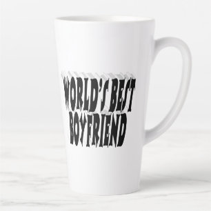 Tasse Latte Boyfriend texte 3d noir