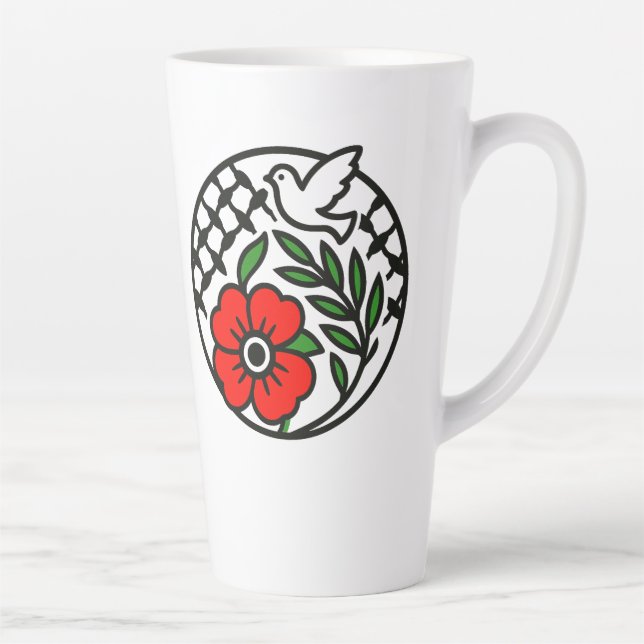 Tasse Latte Branche d'olivier et colombe (Droite)