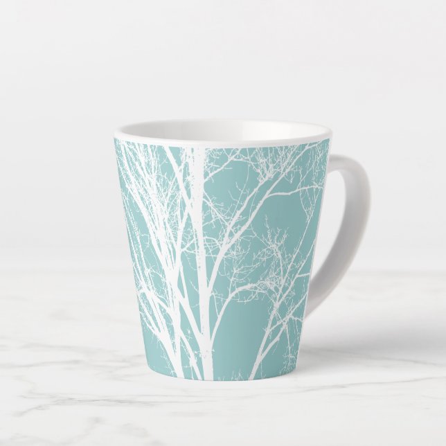 Tasse Latte Branches de l'arbre blanc (Angle droit)