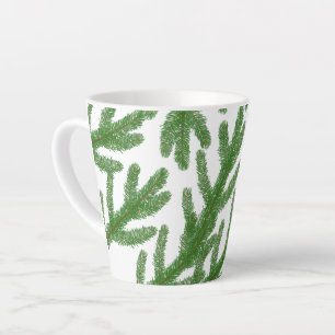 Tasse Latte Branches de sapin vert