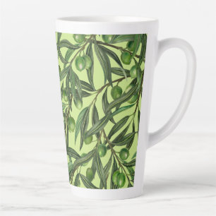 Tasse Latte Branches d'olive sur le vert miel