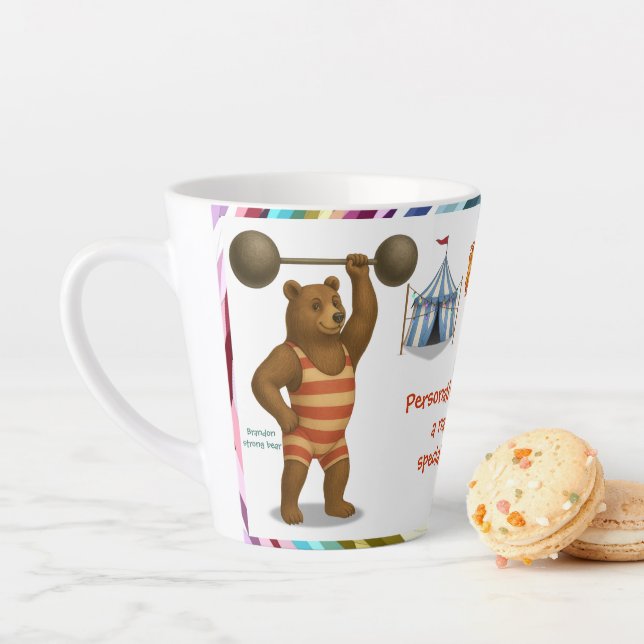 Tasse Latte Brandon, ours robuste du cirque (En situation)