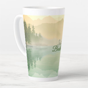 Tasse Latte Breathe Mountain Forest Gold Green Giant Cof