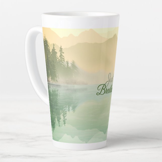Tasse Latte Breathe Mountain Forest Gold Green Giant Cof (Angle gauche)
