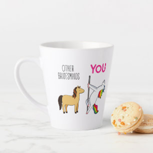 Tasse Latte Bridesmaid Unicorn Funny Mariage