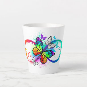 Tasse Latte Bright infinity with rainbow butterfly