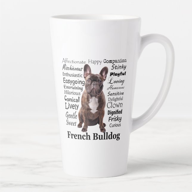Tasse Latte Brindle Français Bulldog (Droite)
