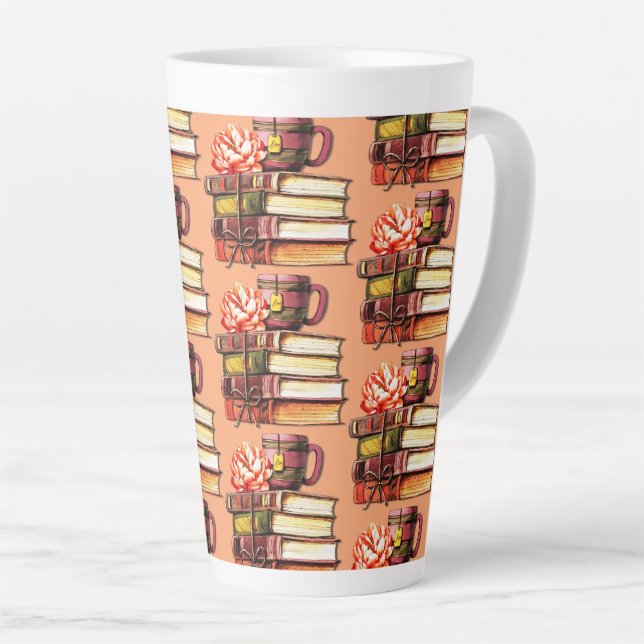 Tasse Latte Brochure Livres Et Thé (Angle droit)
