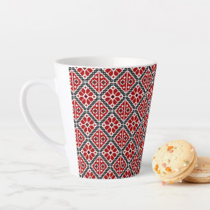 Tasse Latte Broderie Ethnique Slave, Traditionnelle Balkanique
