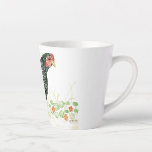 Tasse Latte Brouillard rouge, poulet noir et blanc