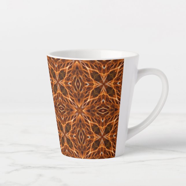 Tasse Latte Brown Kaleidoscope Mandala Motif (Droite)