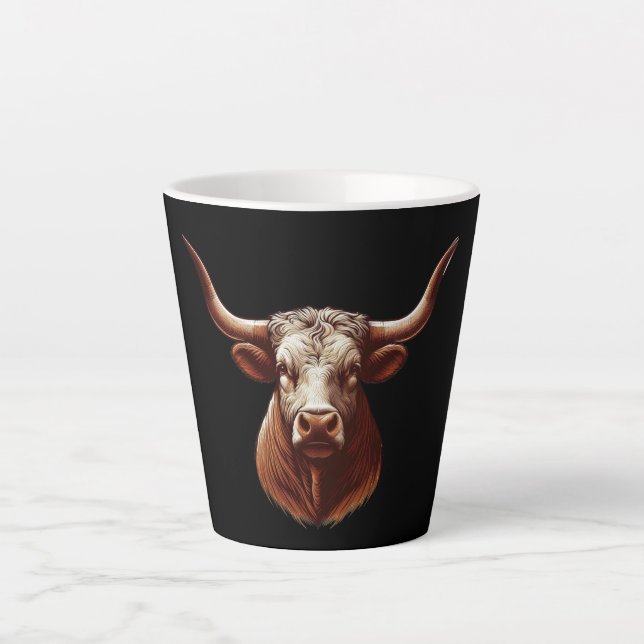 Tasse Latte Brown Texas longhorn (Devant)