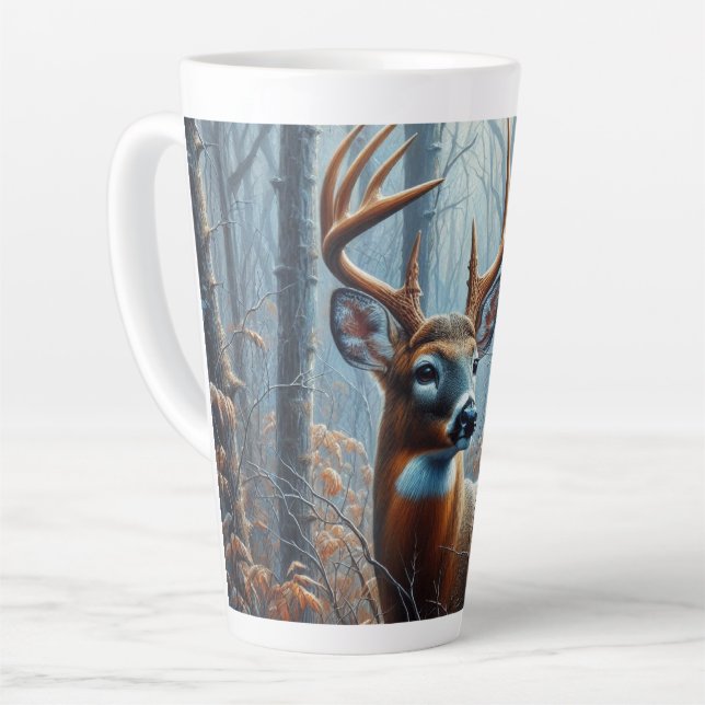 Tasse Latte Buck blanc en forêt (Angle gauche)