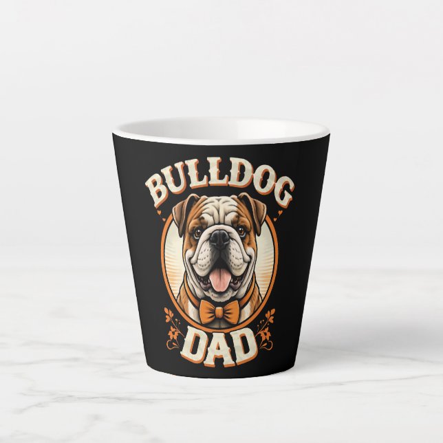 Tasse Latte bulldog papa – joli bulldog vintage pour la fête d (Devant)
