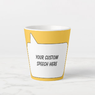Tasse Latte Bulle vocale de texte et de couleur personnalisée