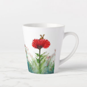 Tasse Latte Bumble Bee sur la petite boue latte rouge de Zinni